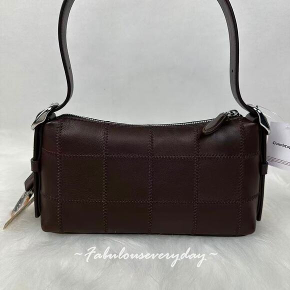 Coach Alter/Ego Small Slouchy Shoulder Bag In Checkerboard Upcrafted Leather NWT - Picture 5 of 12